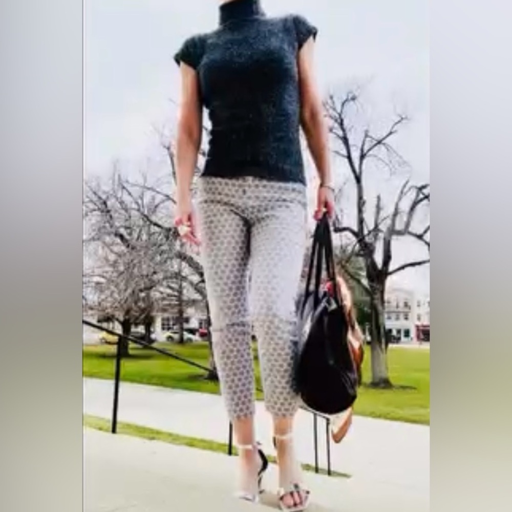 Banana Republic Hampton Fit Patterned Slim Crop Pants
